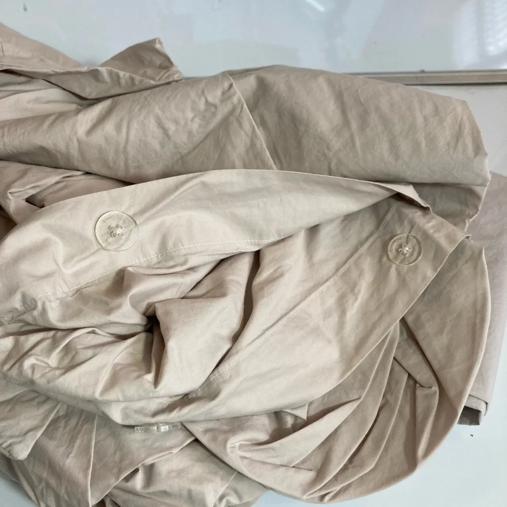 Neutral Beige Duvet Cover Set - Soft Home Bedding